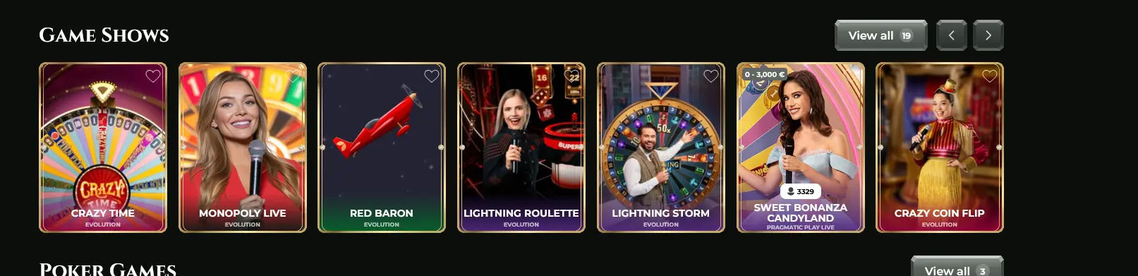 Herní show Crazy Time a Monopoly Live v Goldzino Casino